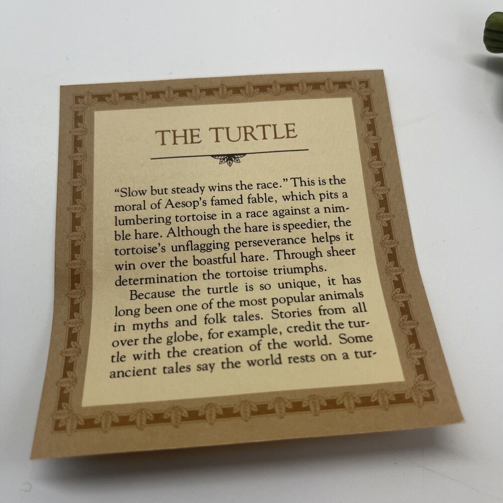 Franklin Mint Woodlands Surprises 1984 TURTLE Porcelain Figurine In Original Box - Picture 7 of 10